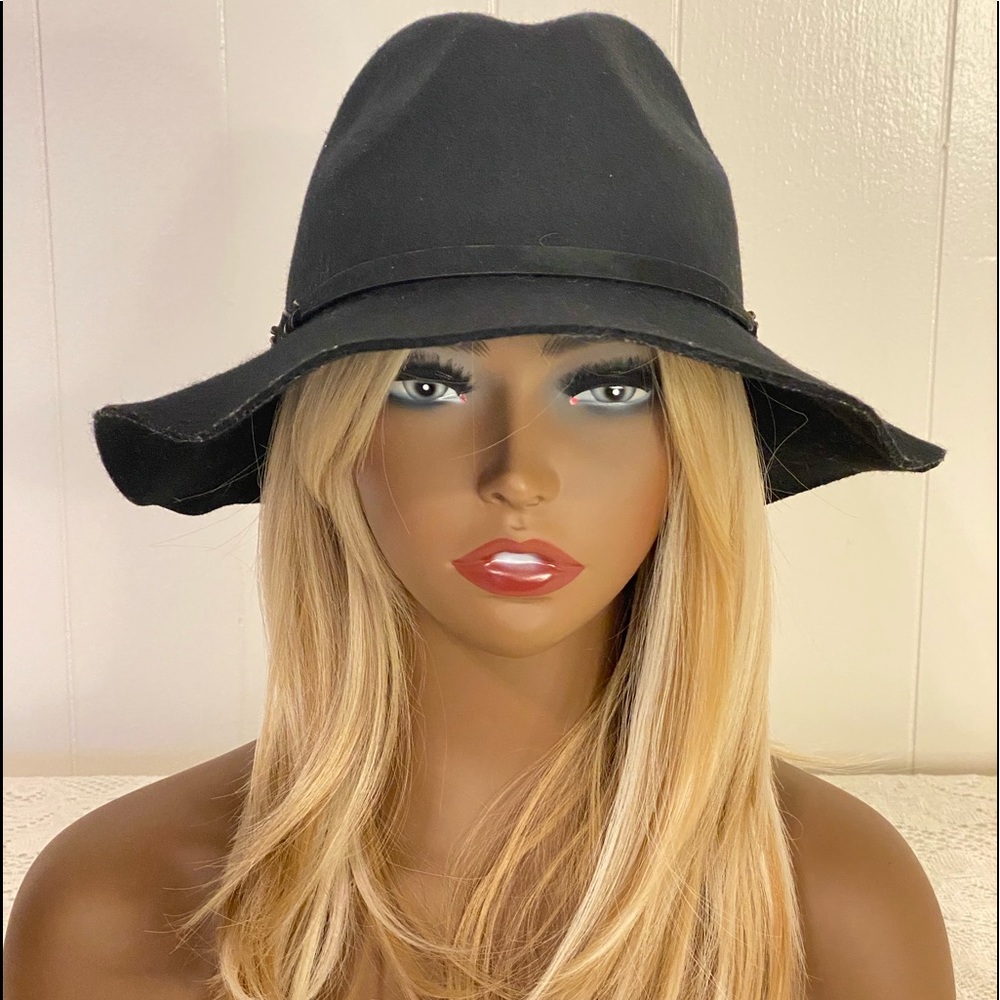 Ecote’ Black Structured Wool Panama/Fedora Hat